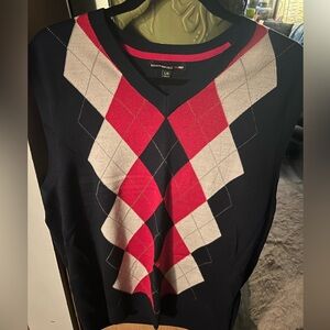 Banana Republic Mad Men argyle sweater vest - size large - 100% merino wool